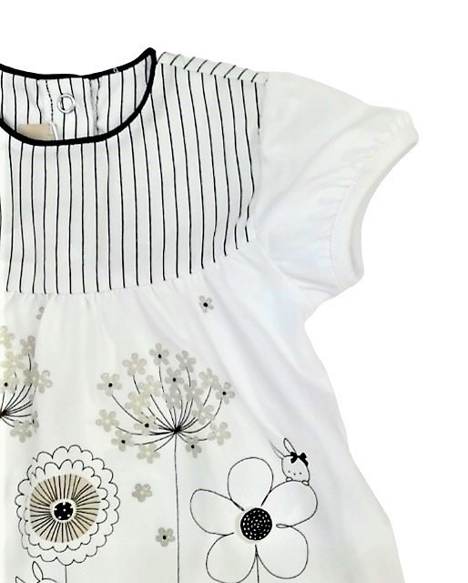 Camiseta manga corta bebé niña estampada con flores